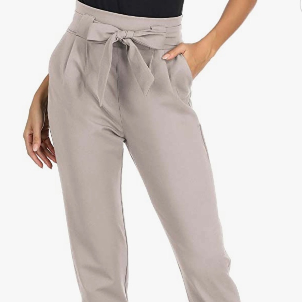 Grace Karin casual high waisted pencil pants with pockets & belt